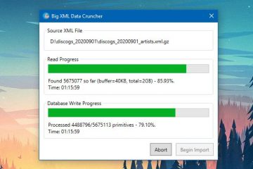 Screenshot of the Big XML Data Cruncher app.